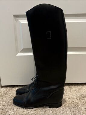 Cavalier Black Lace-Up Tall Riding Boots